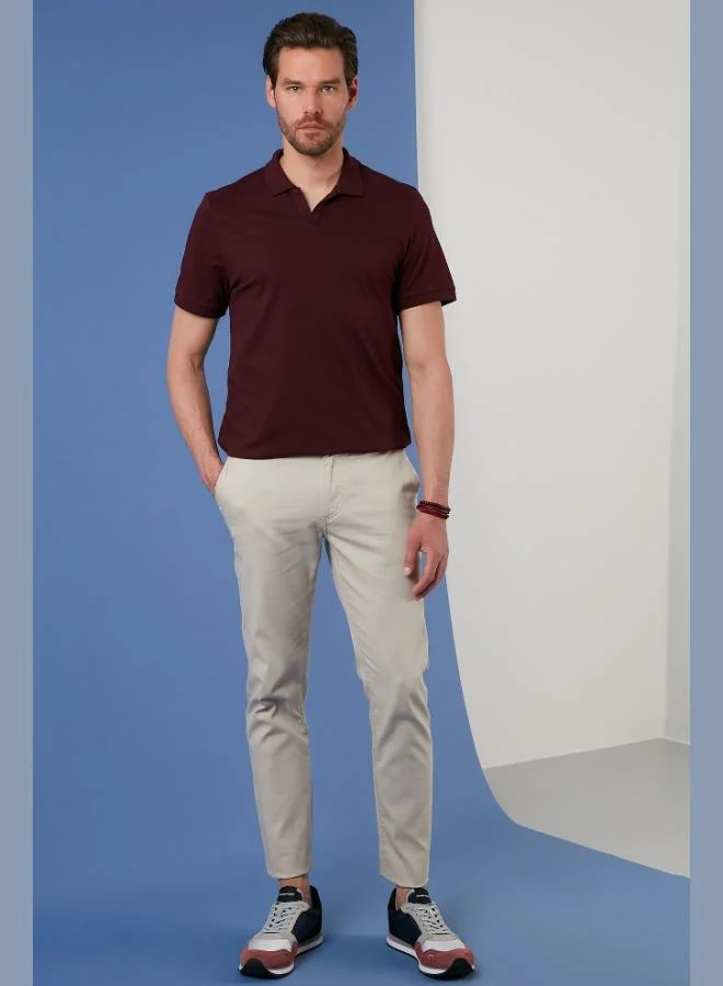 بوراتي تيشيرت بولو قطن رجالي بقصة عادية من بوراتي